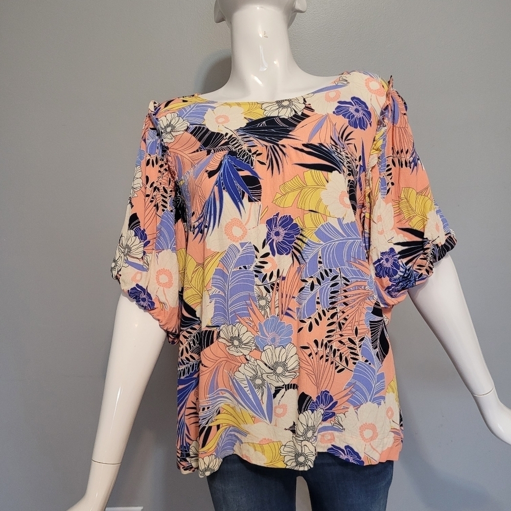 Sanctuary Balloon Sleeve Floral Top, VGUC, Size L